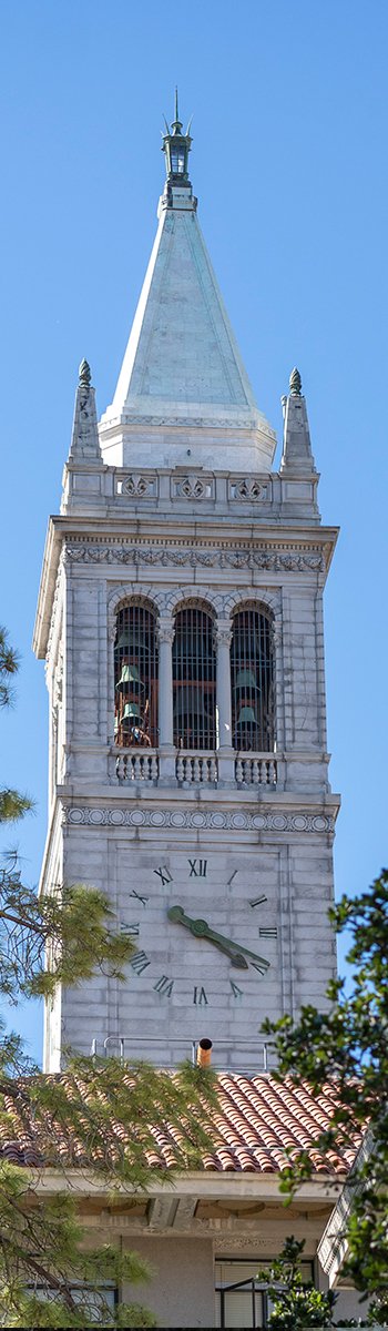 Exterior view of Berkeley bell tower on a sunny day